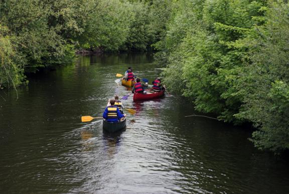 Canoeing upriver