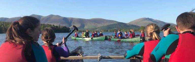 Children in canoes